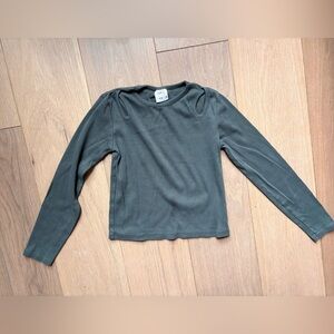Zara Kids Long Sleeve Top in Dark green